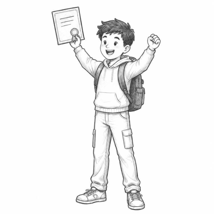 Student celebrating an achievement